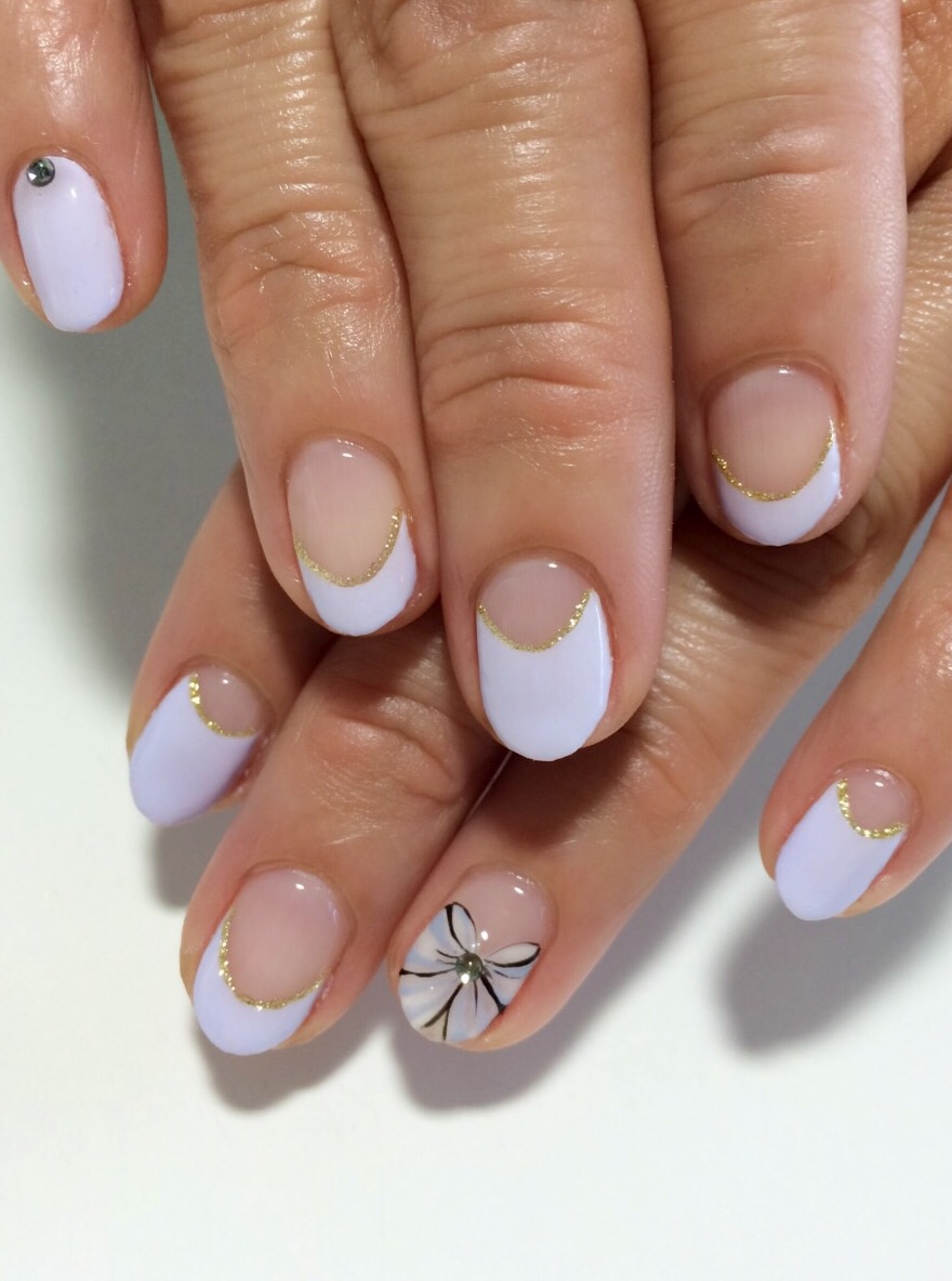 パープルフレンチ シンデレラネイル Nail Inn Meteor 大府市のネイルサロン